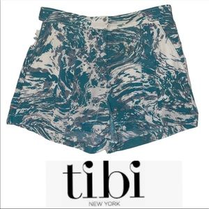 Tibi New York Silk Shorts Teal Size 2 EUC
